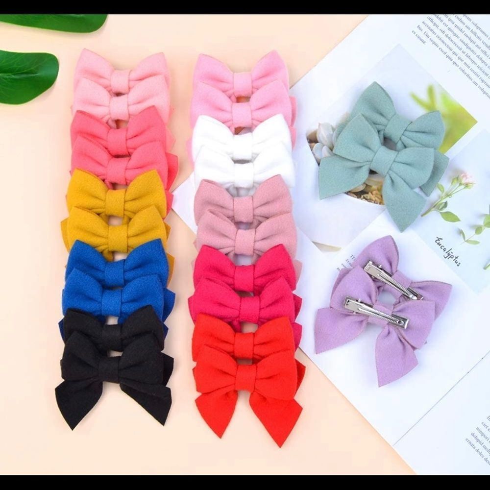 Set of 2 girls hairbows, khaki - Picture 2 of 5